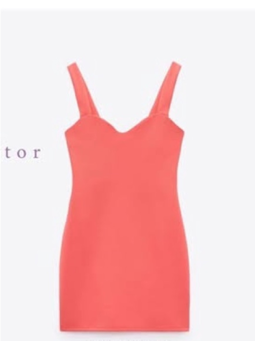 Zara Coral Pink Bodycon Mini Dress